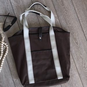 Brown canvas tote bag, gift NEVER USED